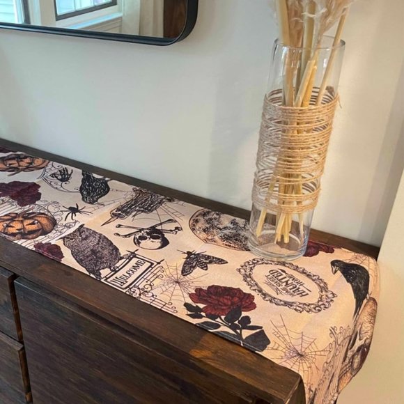 Halloween Table Runner Decorative Cloth Haunted Decoration Holiday Home Decor - Picture 3 of 16